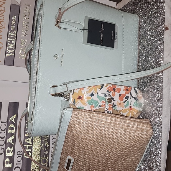 Nanette Lepore 3 piece set, bag, pouch, sunglass case, gift set - Picture 2 of 12